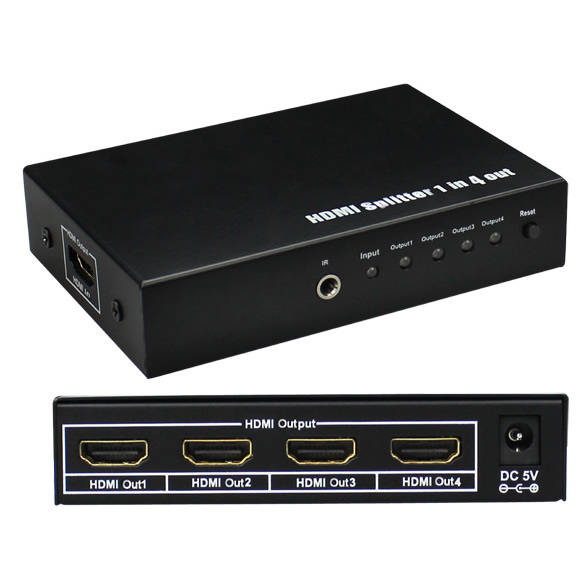 HDMI 1-in 4-out one HDMI to be broadcast to multiple HDMI Display units.